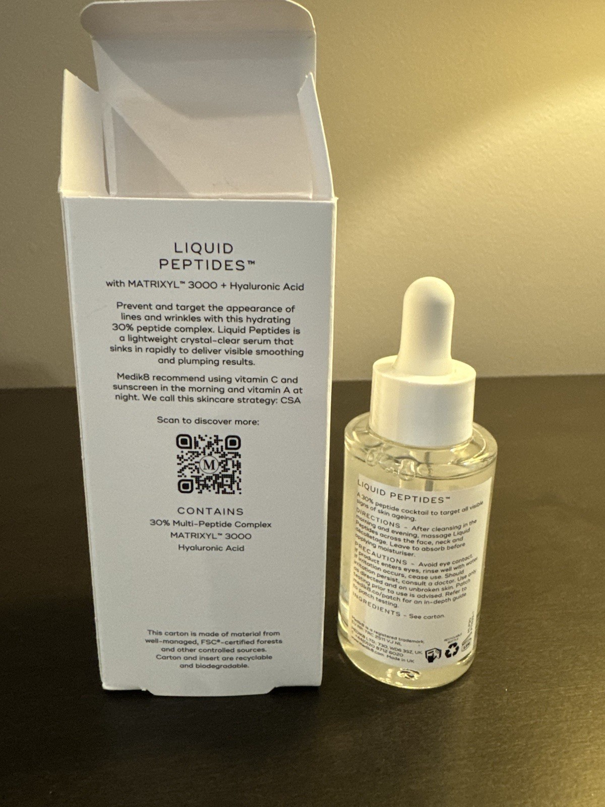 Medik8 Liquid Peptides Serum 30 ml 1 oz Full Size NIB