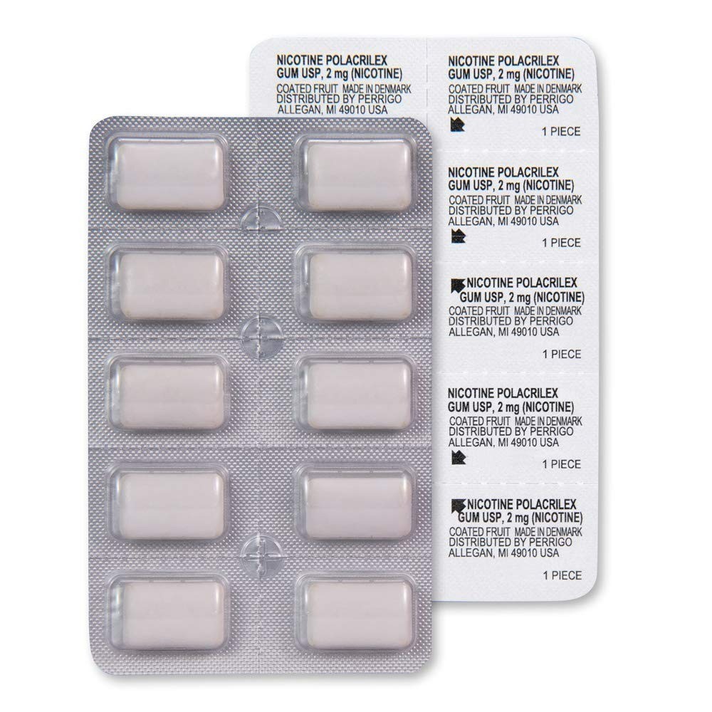 Amazon Basic Care Nicotine Gum 2mg Fruit Flavor 160 Count Smoking Cessation