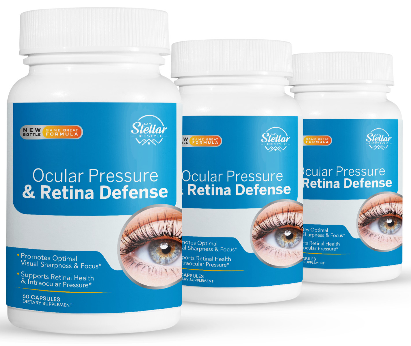 3 Pack Ocular Pressure & Retina Defense, intraocular health-60 Capsules x3