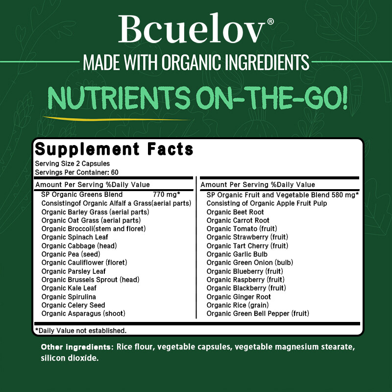 Fruit and Vegetable Supplements – 28 Superfood Fruit and Vegetable Vitamins