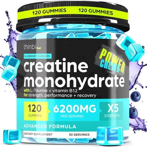 Creatine Monohydrate Gummies 6200mg 120ct Muscle Strength Energy