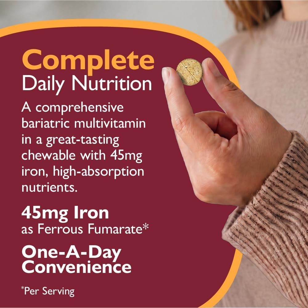 CelebrateONE 45 Bariatric Multivitamin with Iron, Once Daily Tropical Twist Chew