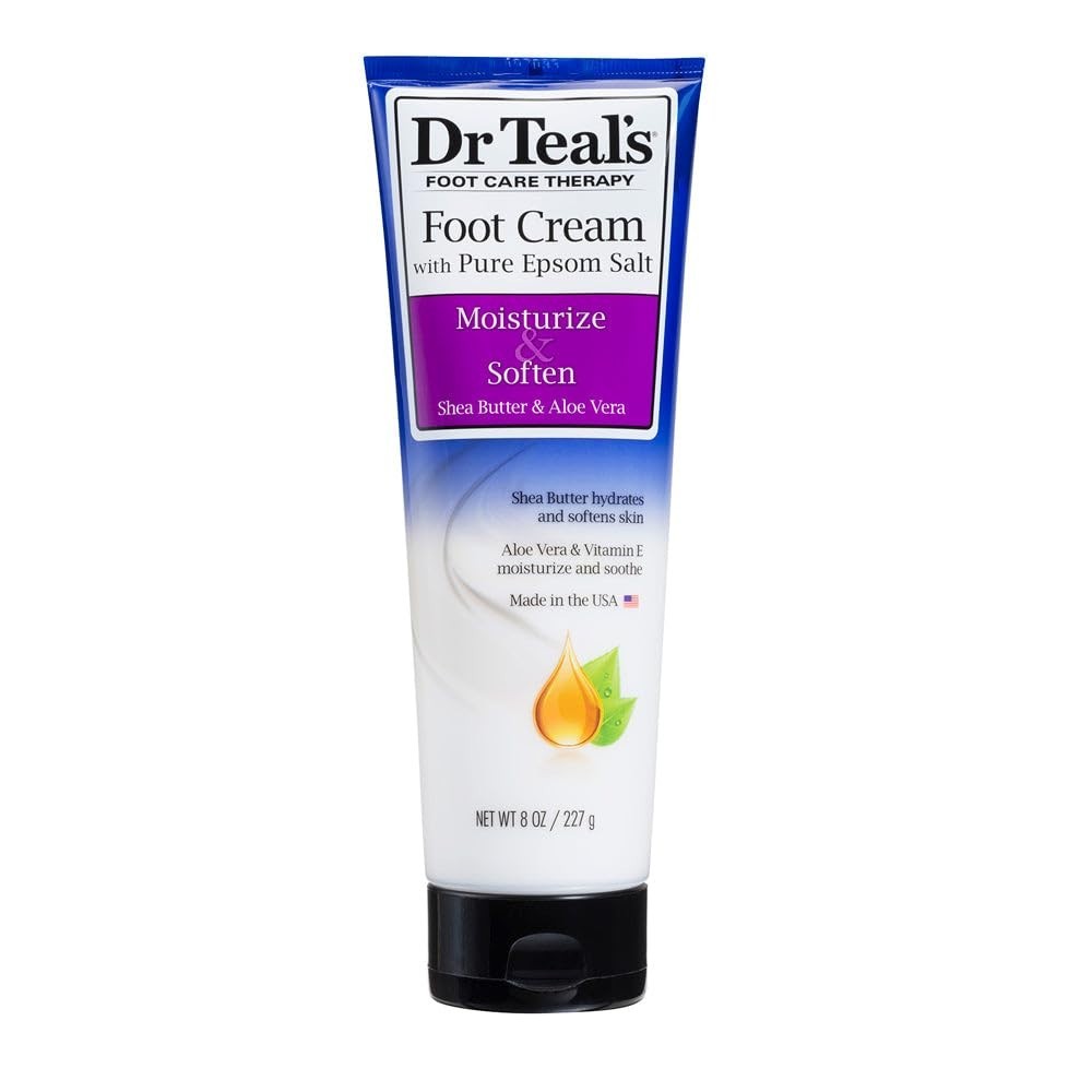Dr. Teal’s Foot Cream, Moisturize & Soften, With Shea Butter & Aloe Vera – 8.0oz