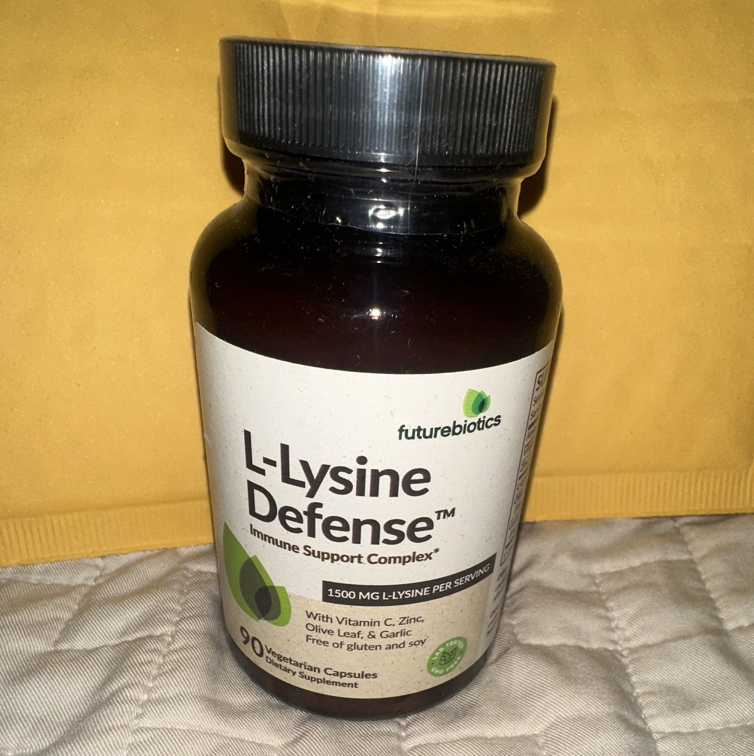 Futurebiotics L-Lysine Defense 1500mg Immune Support 90 Veg Caps Exp 12/2026