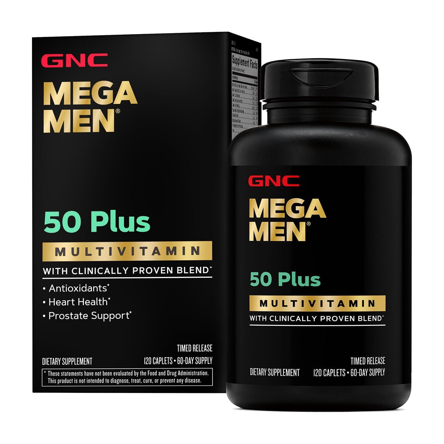 GNC Mega Men 50 Plus Multivitamin | Antioxidants | 120 Count (Pack of 1)
