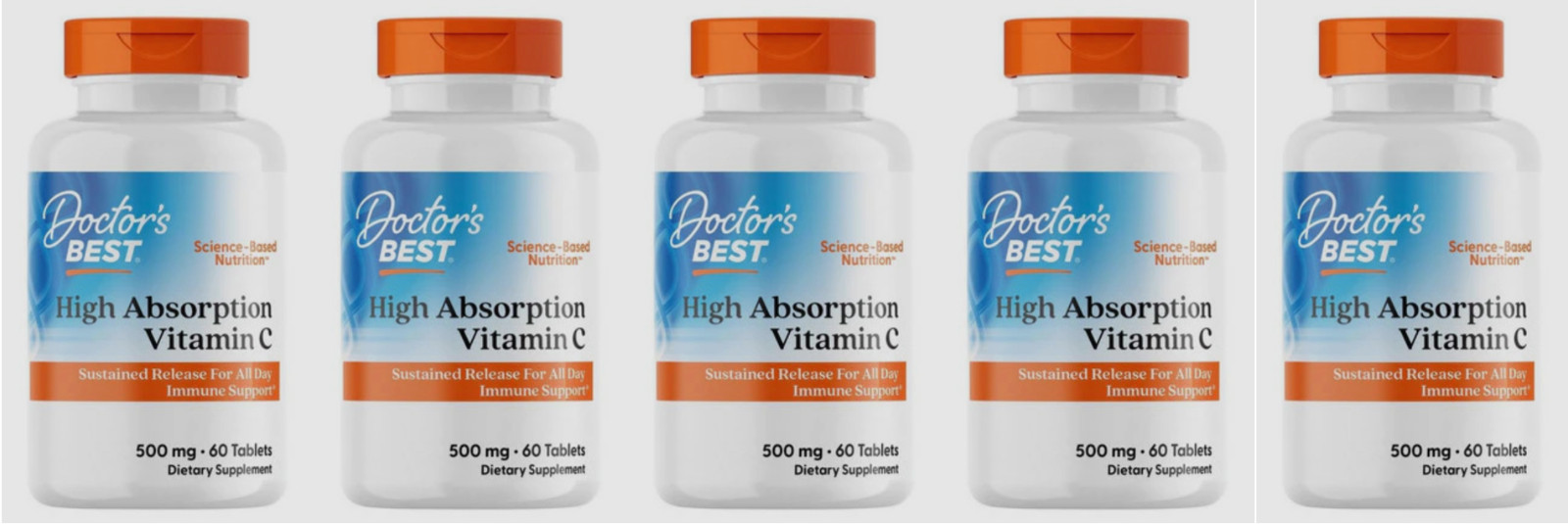 5X Doctor’s Best High Absorption Vitamin C 60 Tablets 500 Mg EXP 05/2026