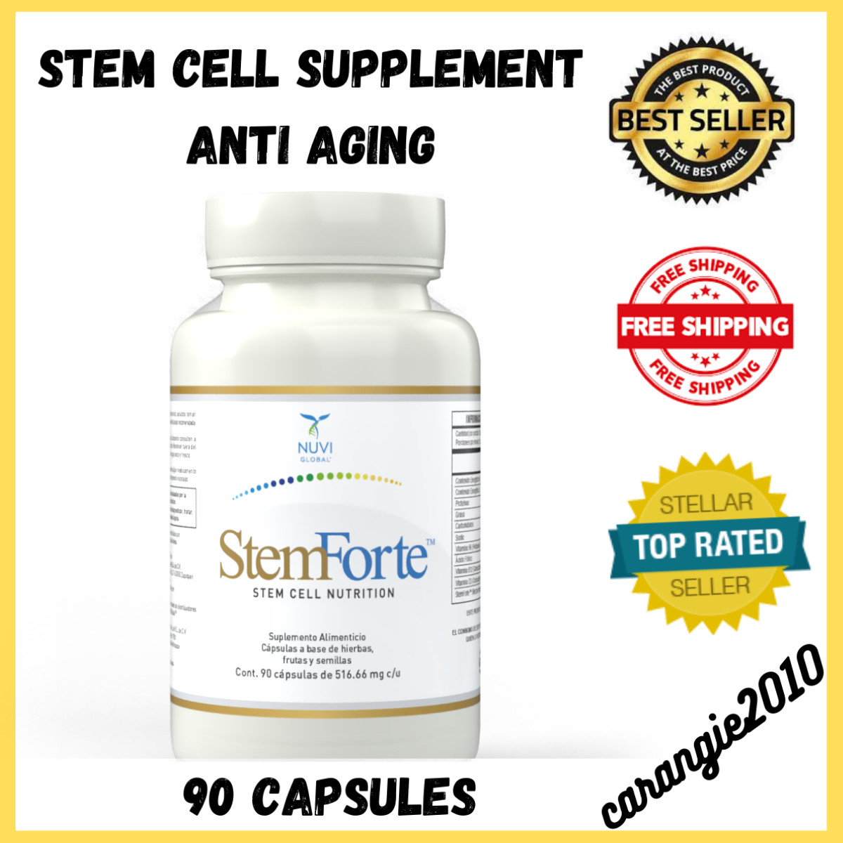 Stem Forte Stem Cell Capsules Células Madre Capsulas 90 capsules Stem Cell Boost