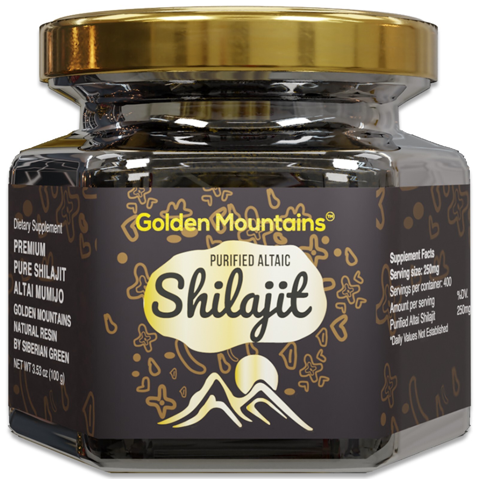 Golden Mountains Shilajit Resin Premium Pure Authentic Siberian Altai 100g