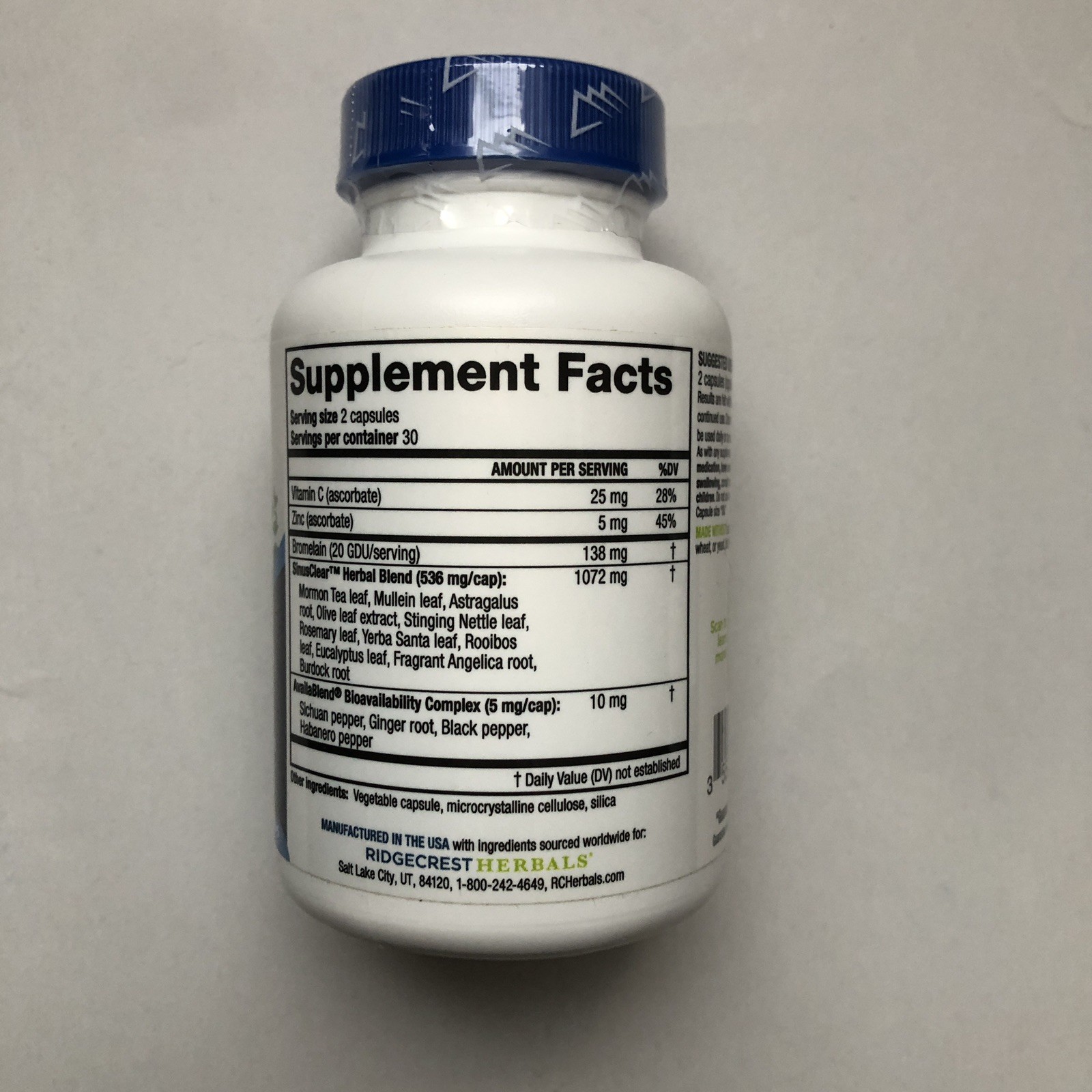 3-pack Ridgecrest Herbals SinusClear 60 caps Herbal & Nutritional Supplement