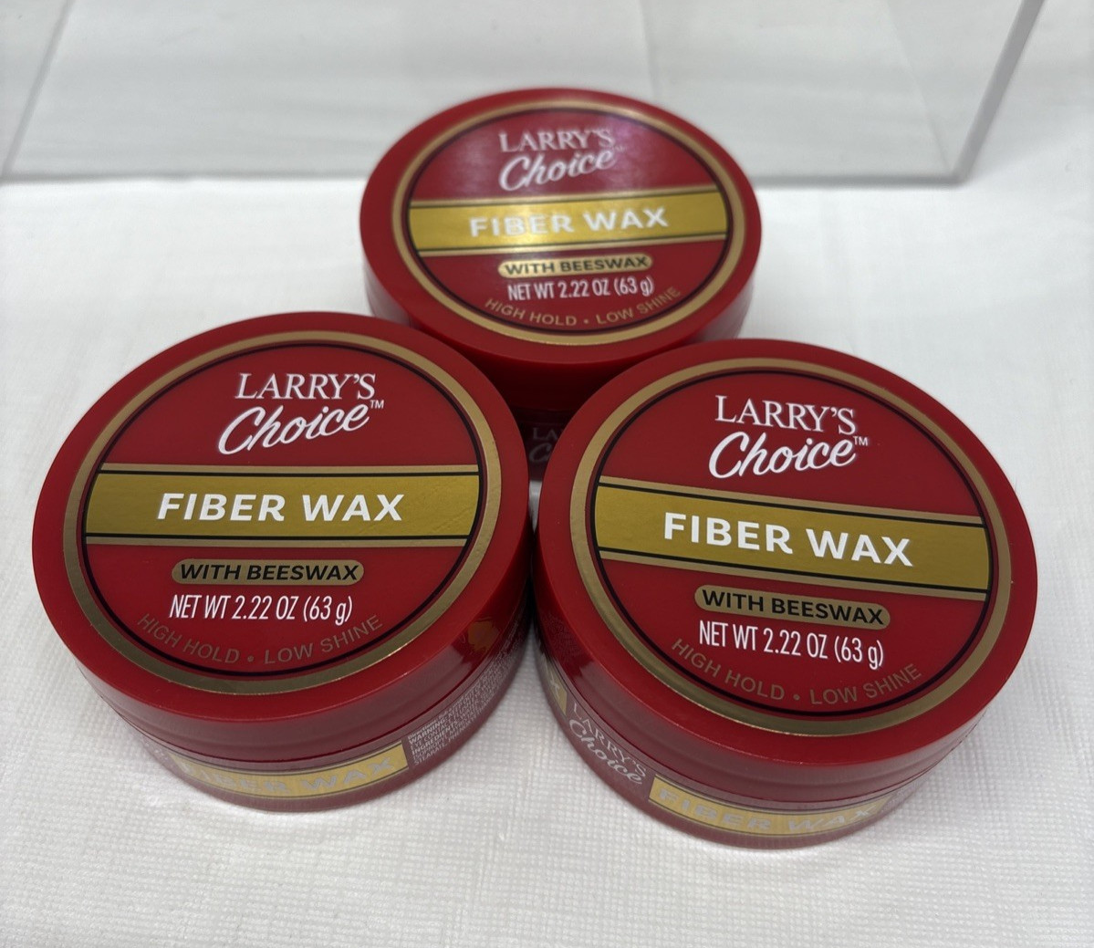 3 X Larry’s Choice Fiber Wax W/Beeswax High Hold Low Shine 2.22 0z Each (B73