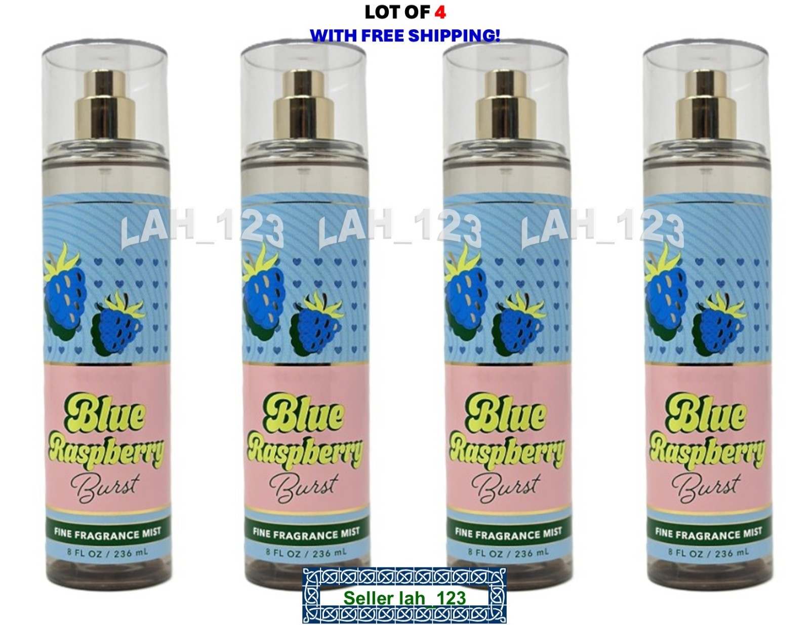 Share LOT/4 Bath & Body Works BLUE RASPBERRY BURST Fragrance Mist 8 oz~NEW+SHIP!