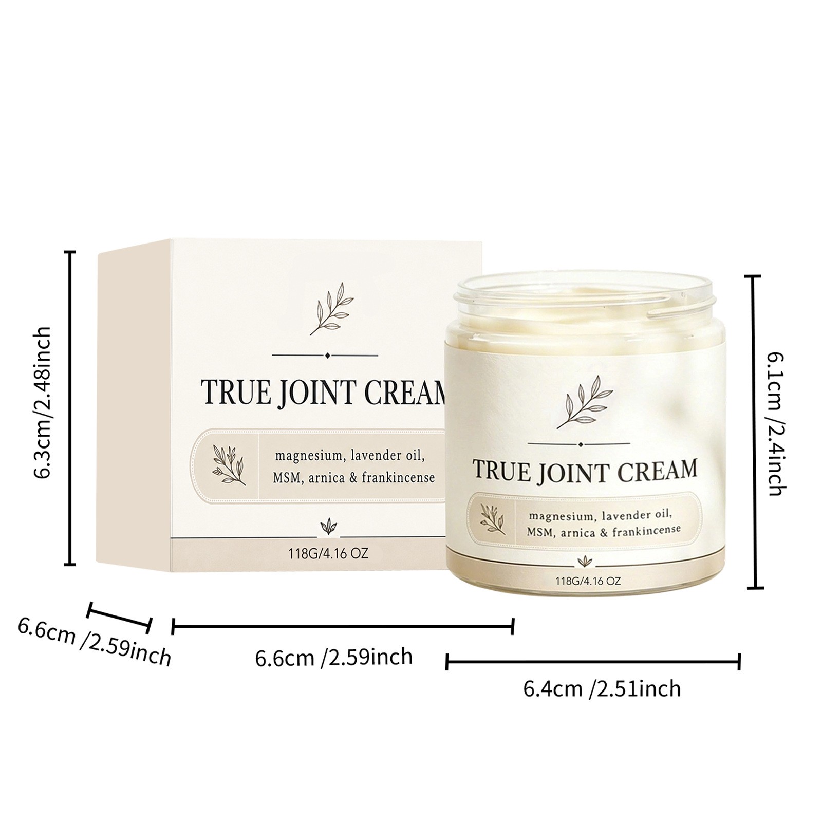 Organics True Joint Cream, Moisturizing Massage Cream for Body Joints 4.16oz