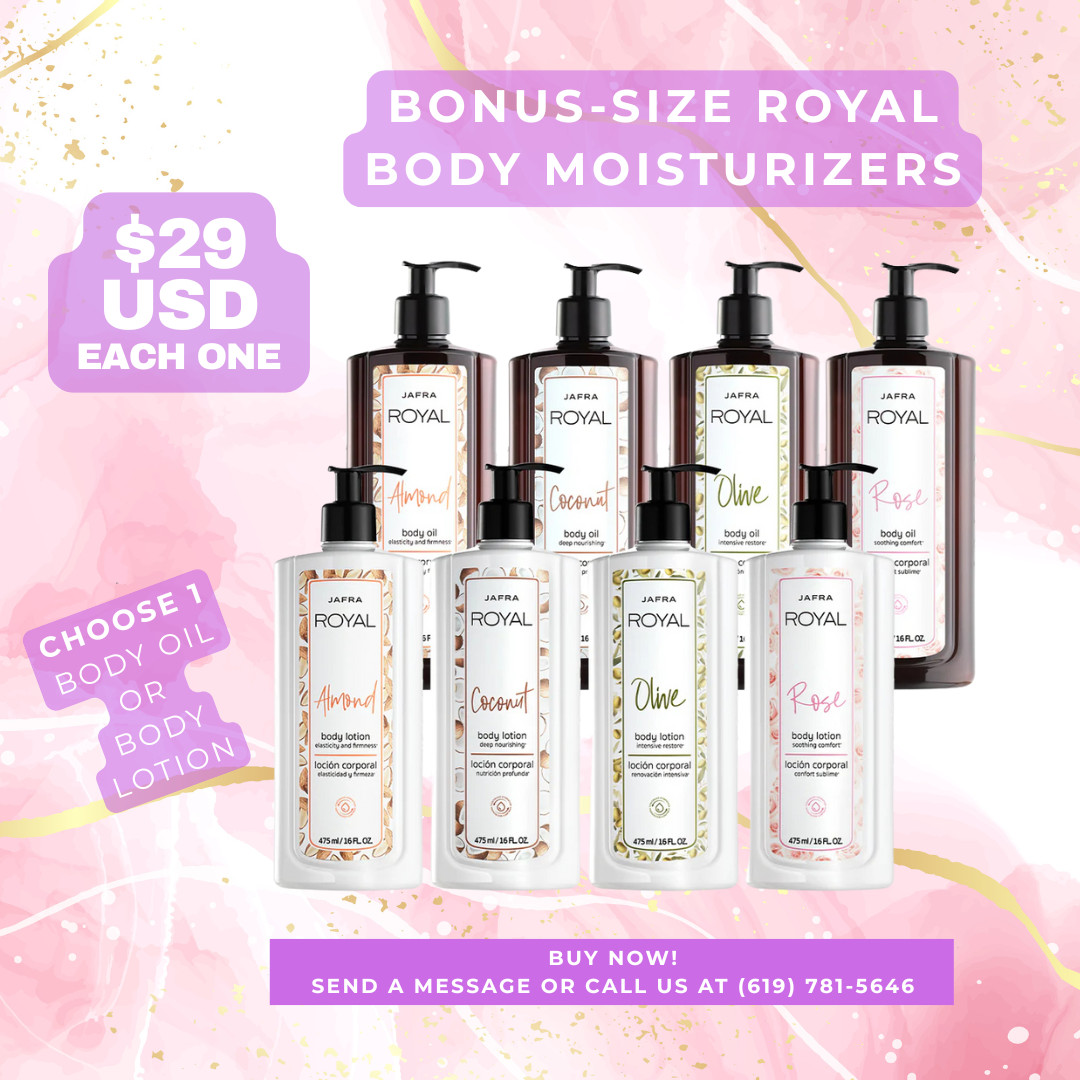 JAFRA Royal – Body Oil or Body Lotion 16 fl oz (Choose One) New Desing!