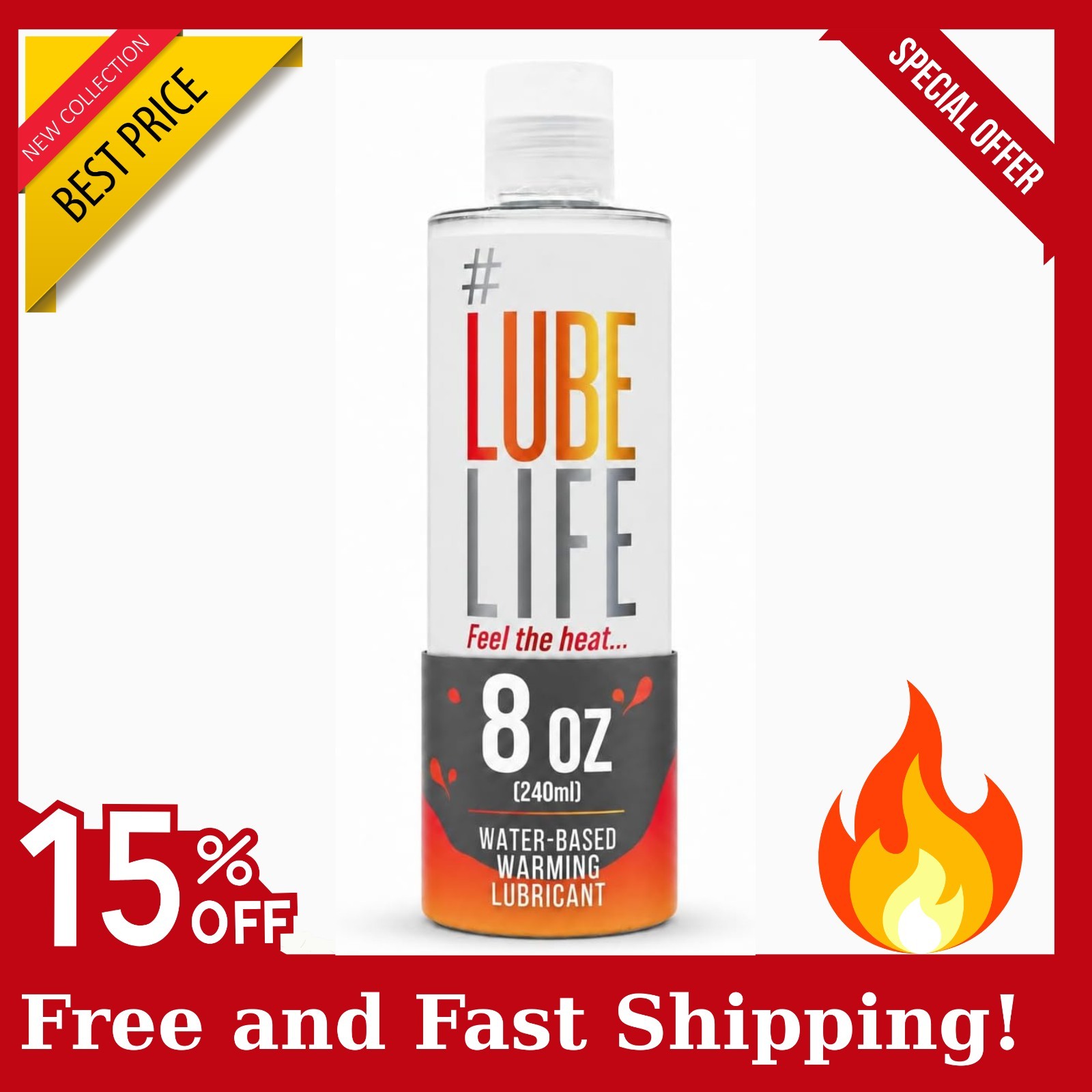 Lubricant, Warm Invigorating Heating Sensation, Lube for Men, Women and Couples,