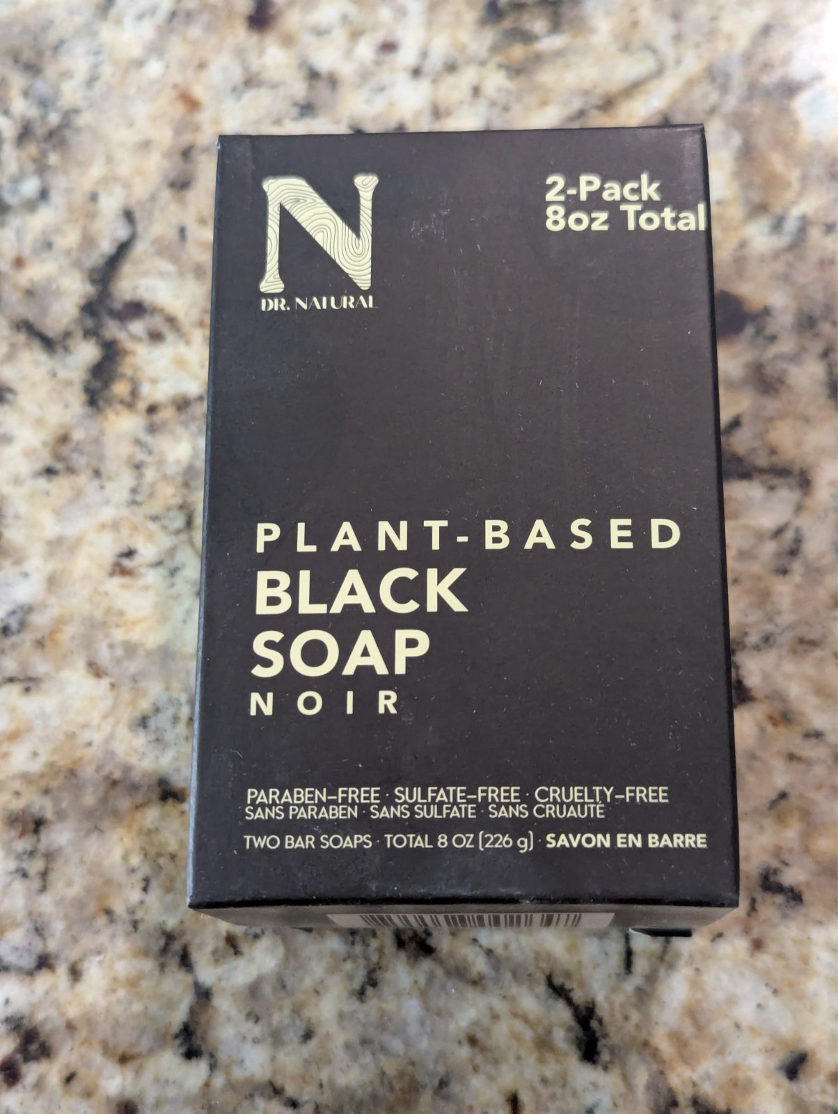 Dr Natural Plant-Based Black Soap Noir 4 oz x 2 Pack