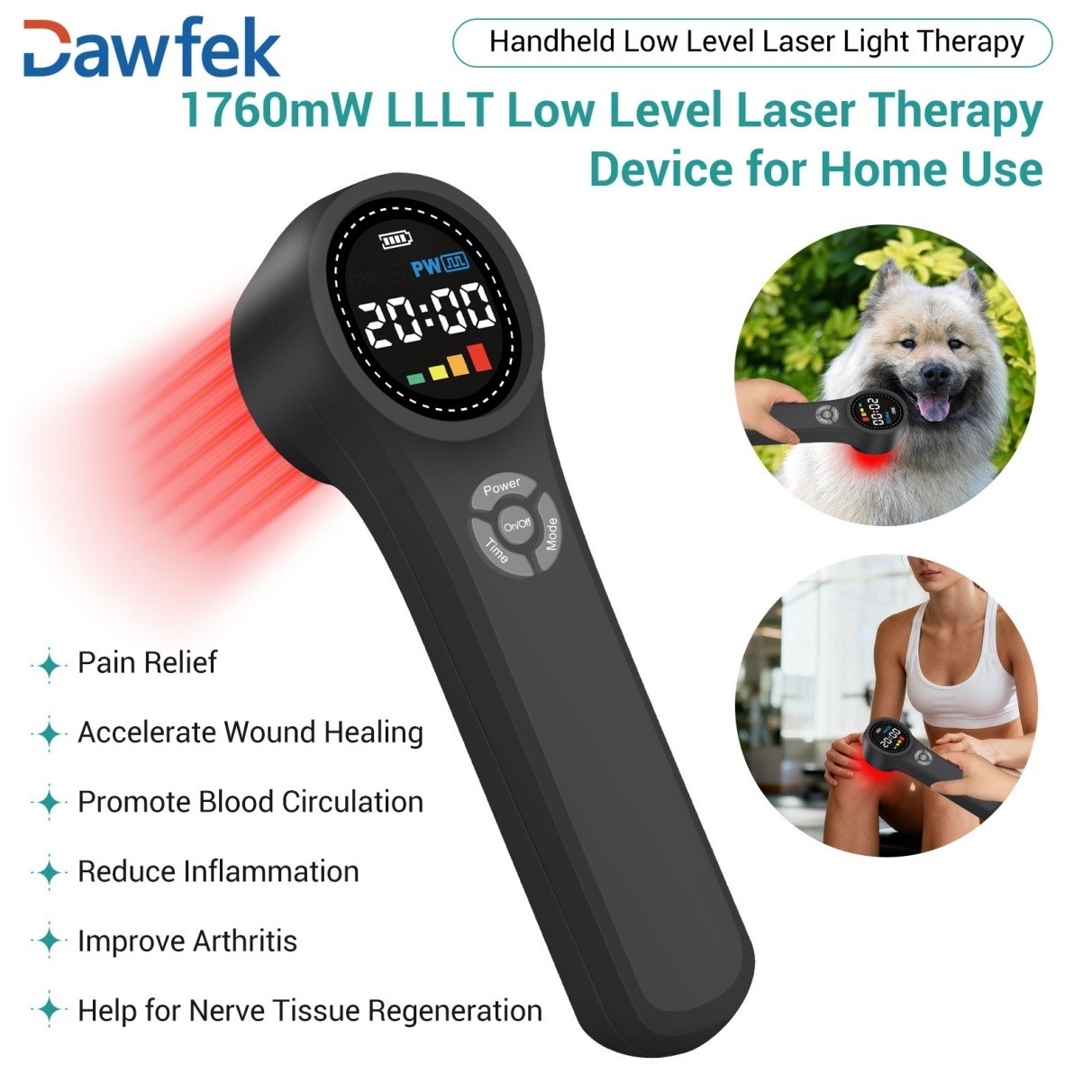 1760mW LLLT Low Level Laser Therapy Device For Human And Animals Home Use