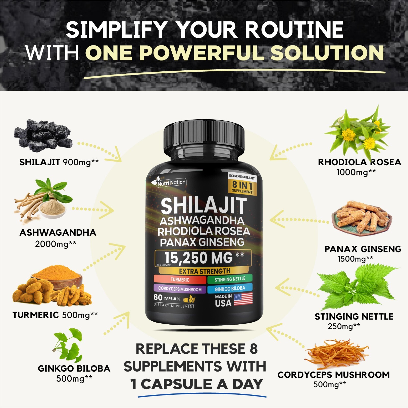 Dynamic Energy Boost Bundle – Sea Moss 7000mg,Black Seed Oil 4000mg/ Shilajit