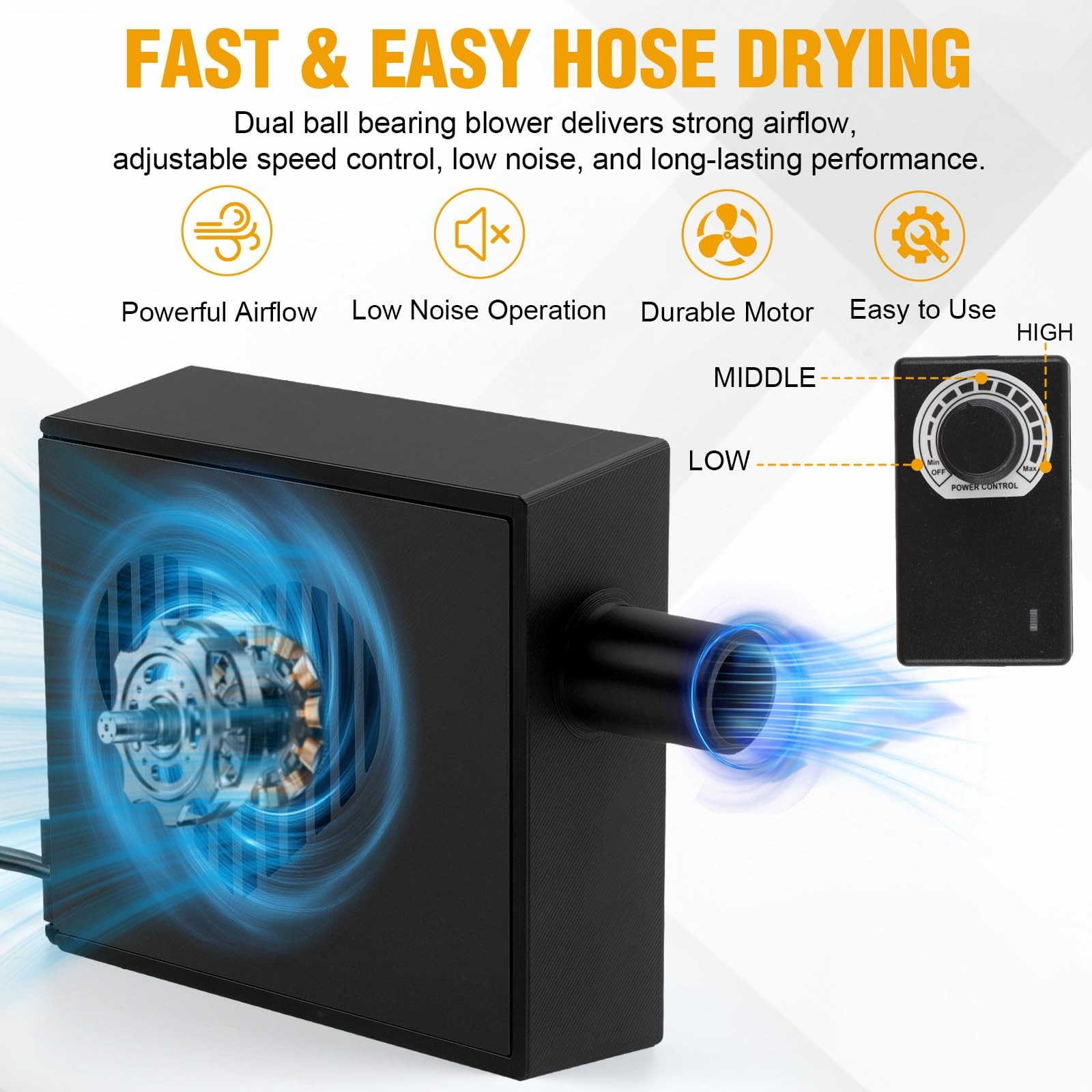 CPAP Hose Dryer with Adjustable Speed – CPAP Tube Dryer & Cleaner Blower Fan,…