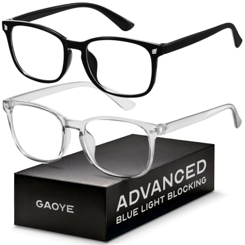 Eyewear Frames for Men – Blue Light Blocking *C Black & Transparent Grey