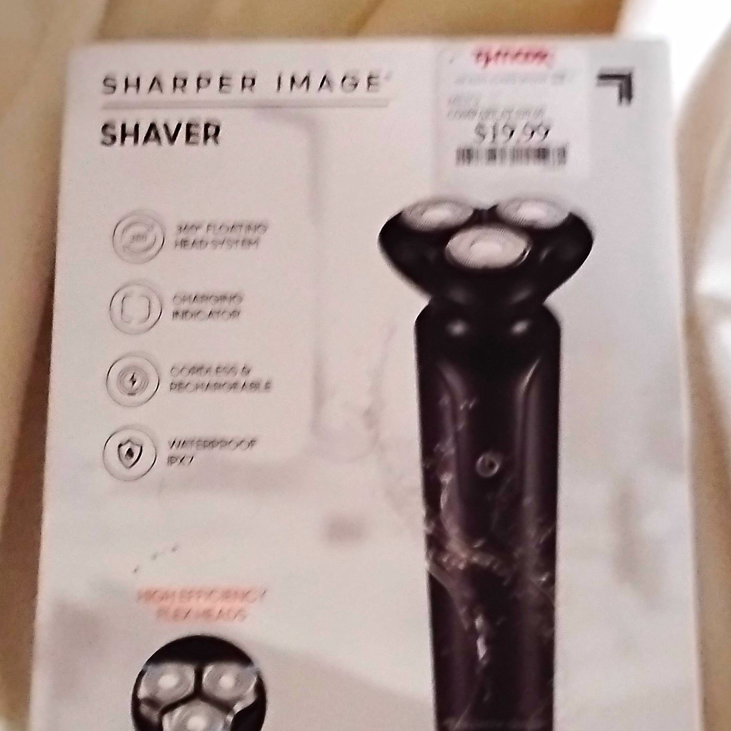 Sharper Image 3-Head Rotary Men’s Facial Shaver Cordless Rechargeable Black