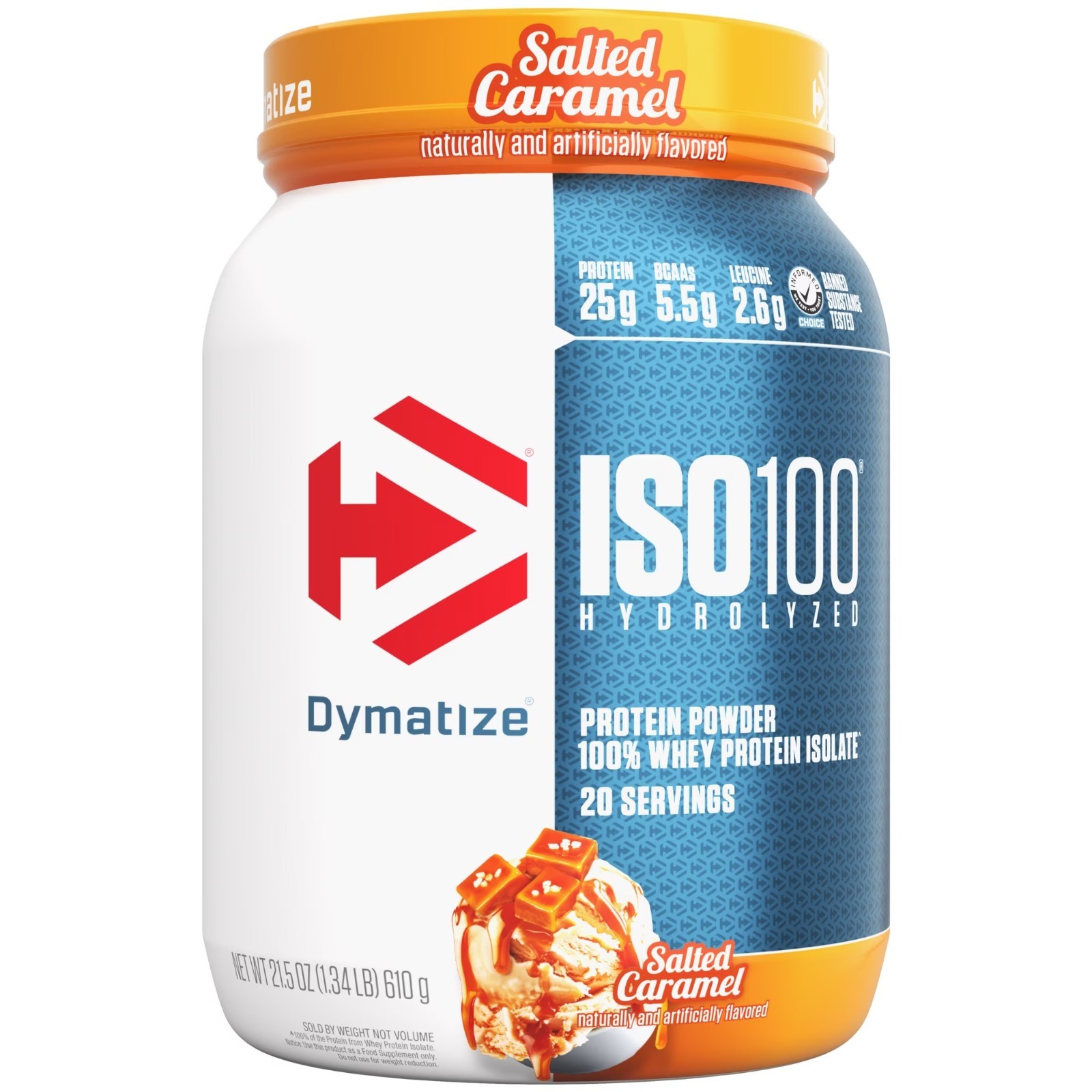 Dymatize ISO100 Hydrolyzed Whey Salted Caramel 25g Protein 20 Servings – NEW!!!