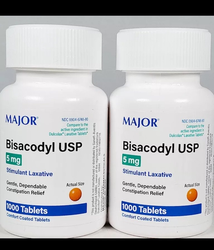 Major Bisacodyl 5 mg EC (Compare to Dulcolax) 1000ct -2 Pack