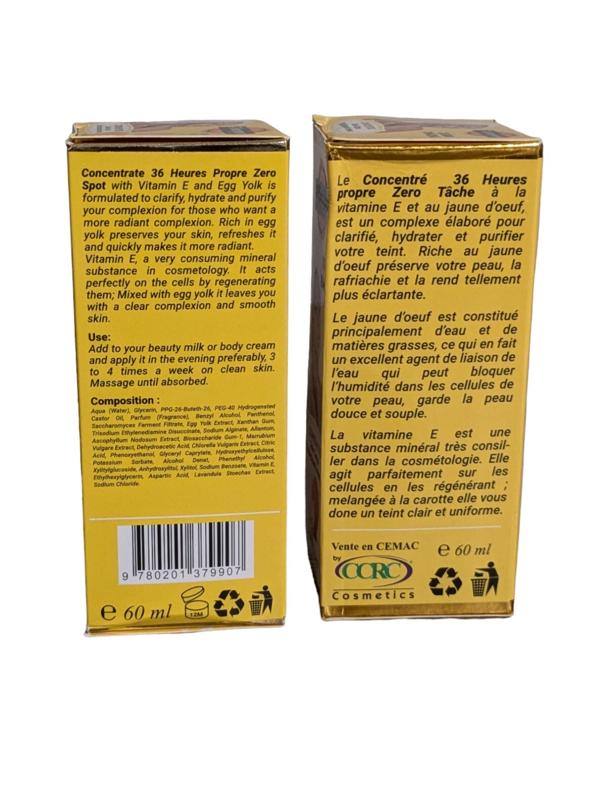 36 Heures egg yolk Propre Zero Tache serum 1piece