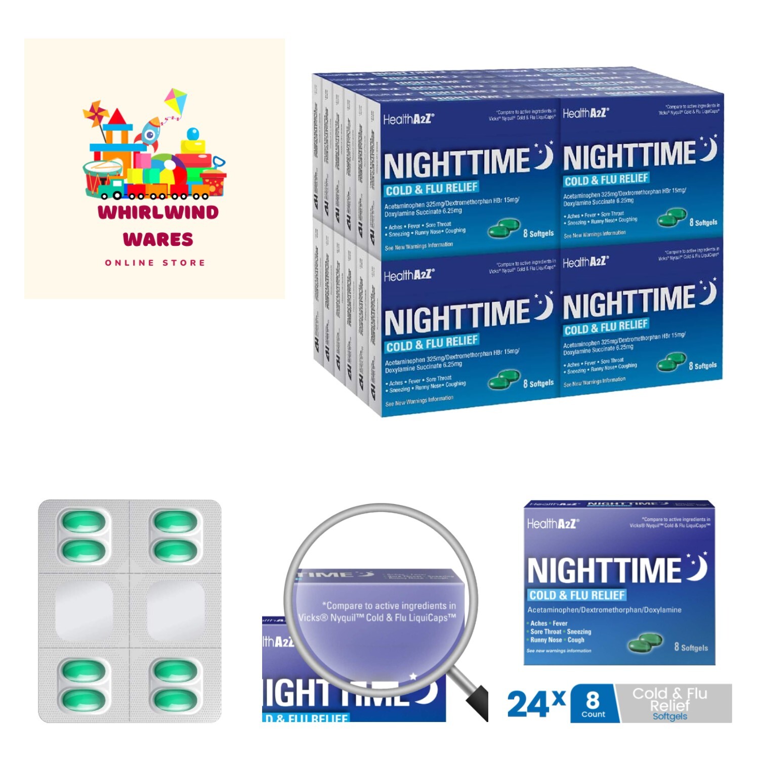 Nighttime | Cold & Flu Medicine | Powerful Multi-Symptom Nighttime Relief 192…