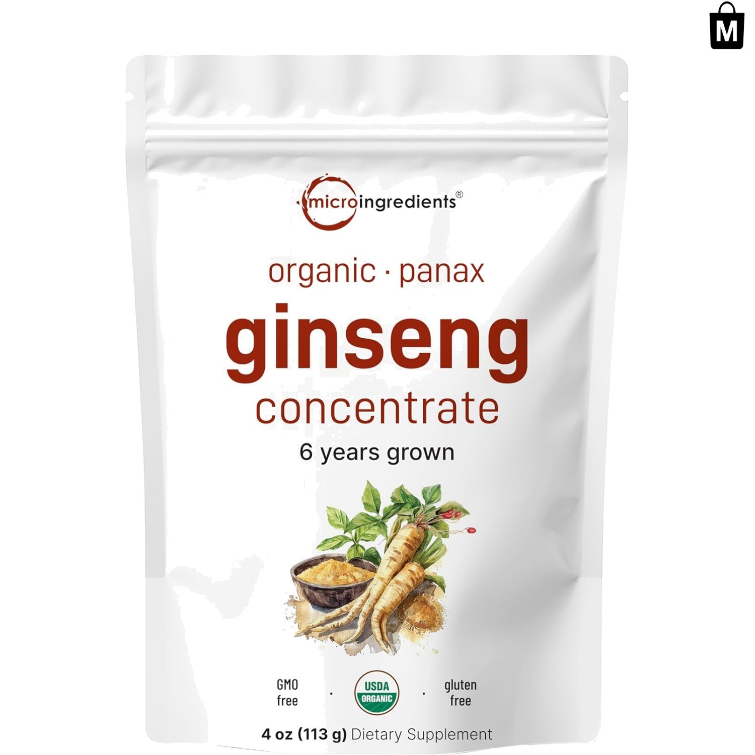 Pure 4oz Korean Red Ginseng Powder – Antioxidant Rich Superfood for Daily Energy