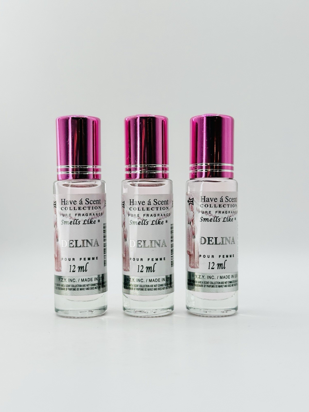 Delina Women Roll On Body Oil by YZY Perfume 12 Ml (3 PCs)