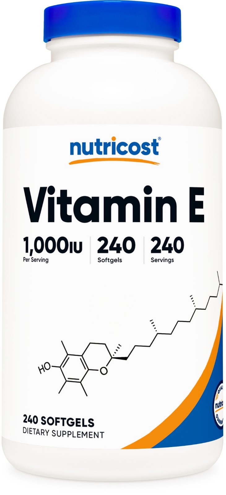 Nutricost Vitamin E 450mg (1,000 IU) 240 Softgels – GMO-Free, Gluten-Free