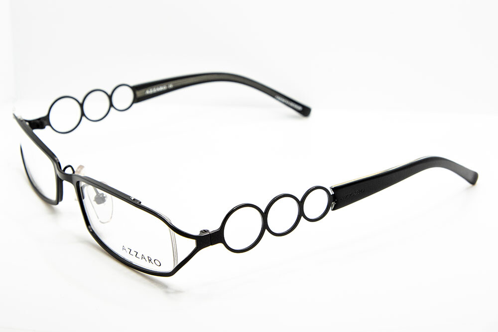 AZZARO Matte Black Eyeglasses 3554 1 52mm French Design