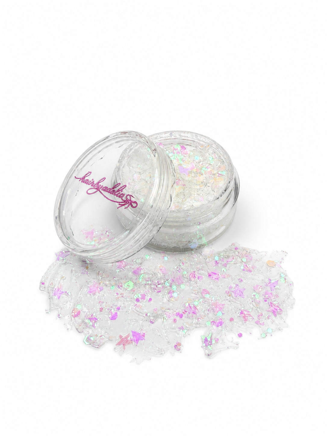 Hair Glitter, Chunky Glitter Mix with Shapes for Hair Styling (White)