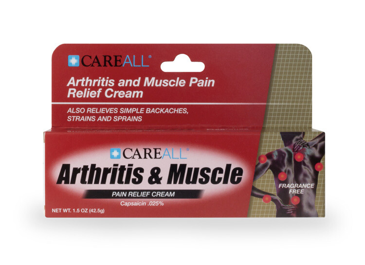 CareAll Arthritis/Muscle Pain Relief Cream-Capsaicin .025%/1.5oz-See Below-