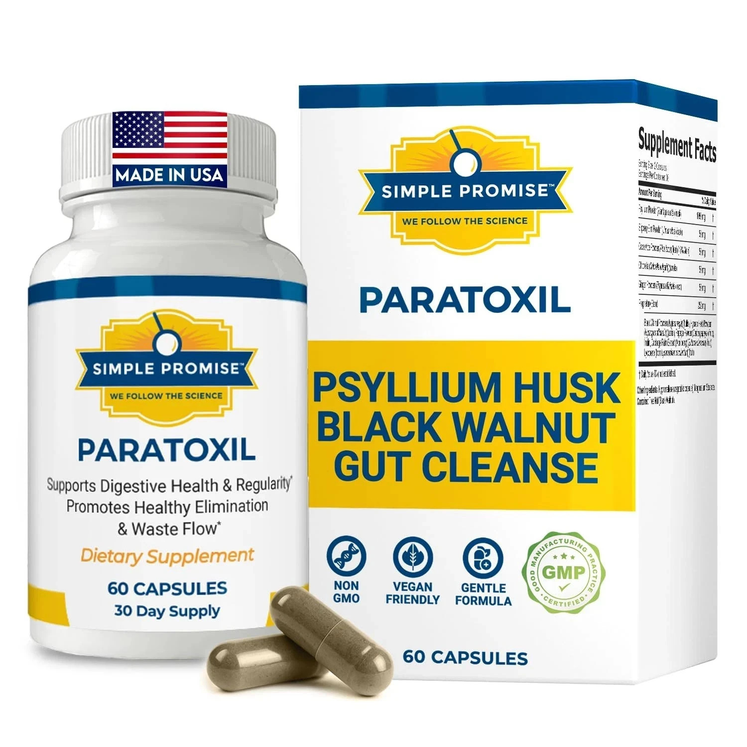 Simple Promise Paratoxil – Psyllium Husk Capsules for Daily Gut Wellness Supp..
