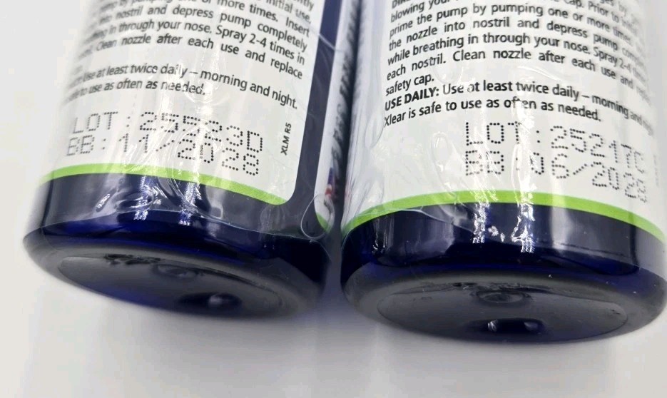 2 PACK Xlear Natural Saline Nasal Spray with Xylitol 1.5 Oz 45ML Exp 06/2027