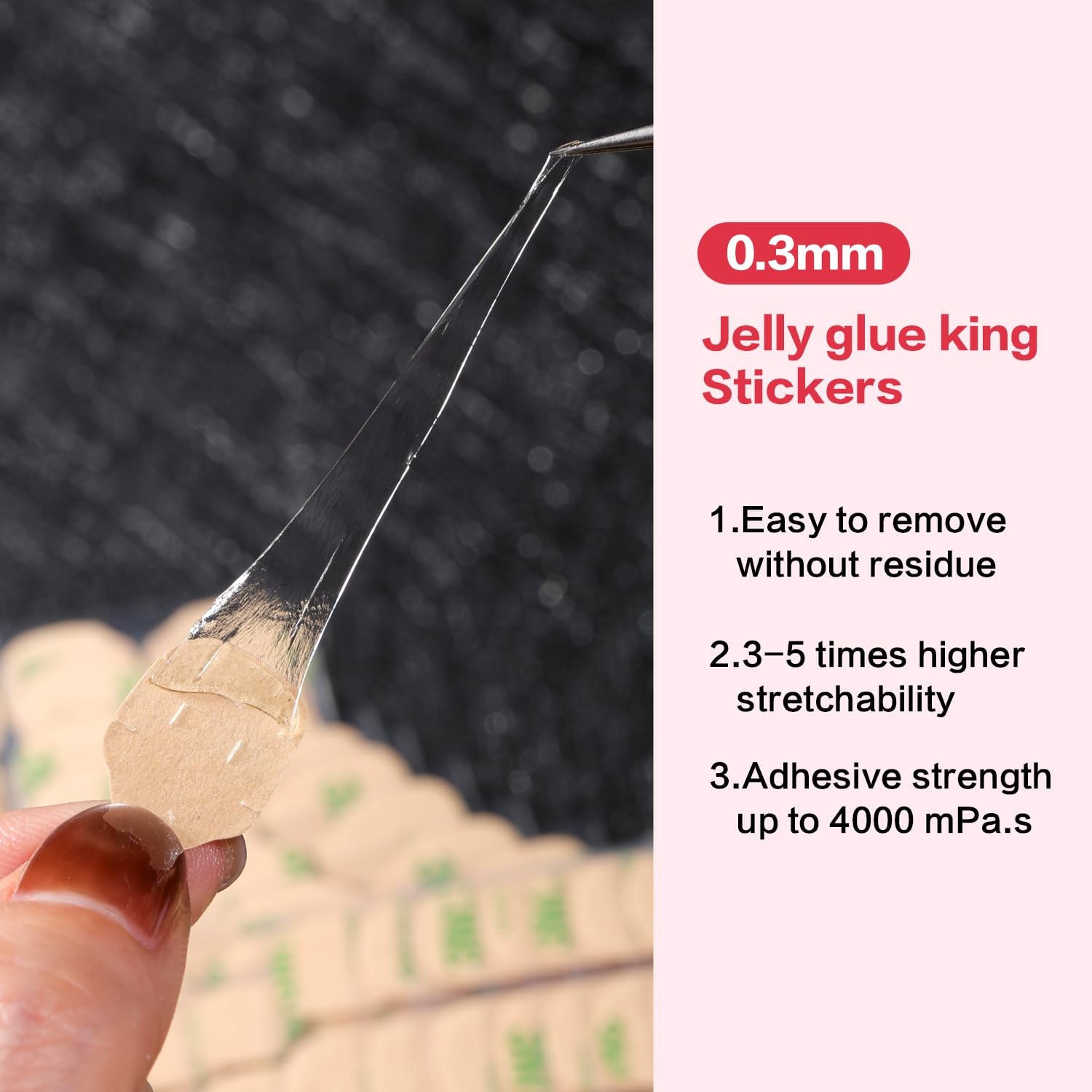 Thick Waterproof Jelly Double Sided Glue Tabs For Press On Nails