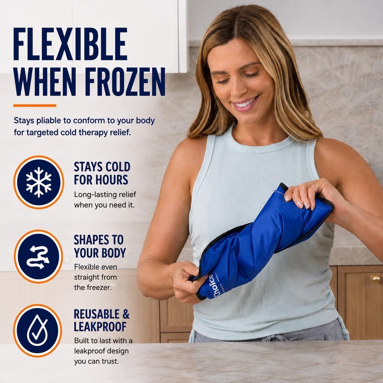 Durable Reusable Flexible Ice Pack – 11″x14.5″ for Sore Muscles and Swelling