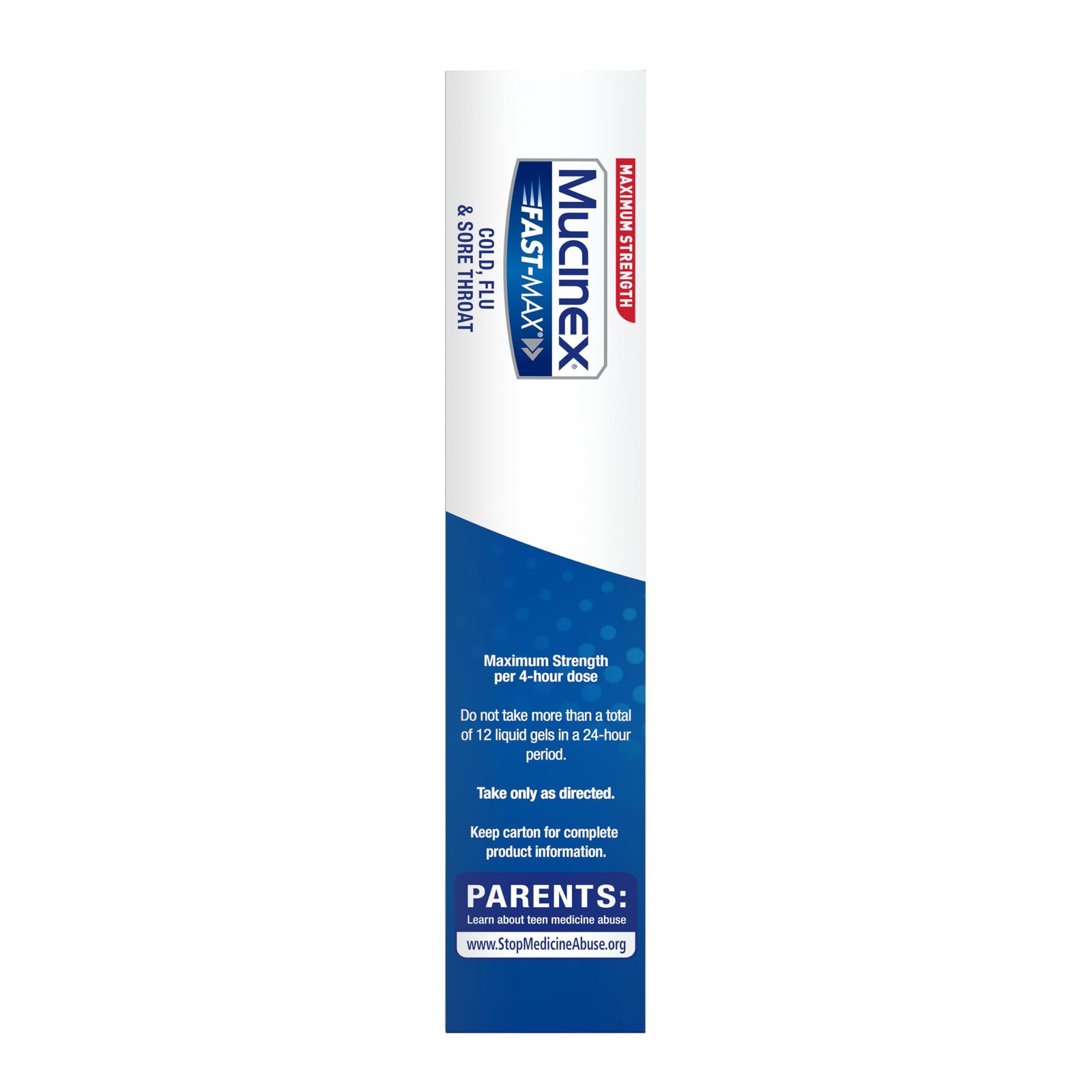 6x Mucinex Fast-Max Maximum Strength Cold, Flu & Sore Throat, 16 Liquid Gels
