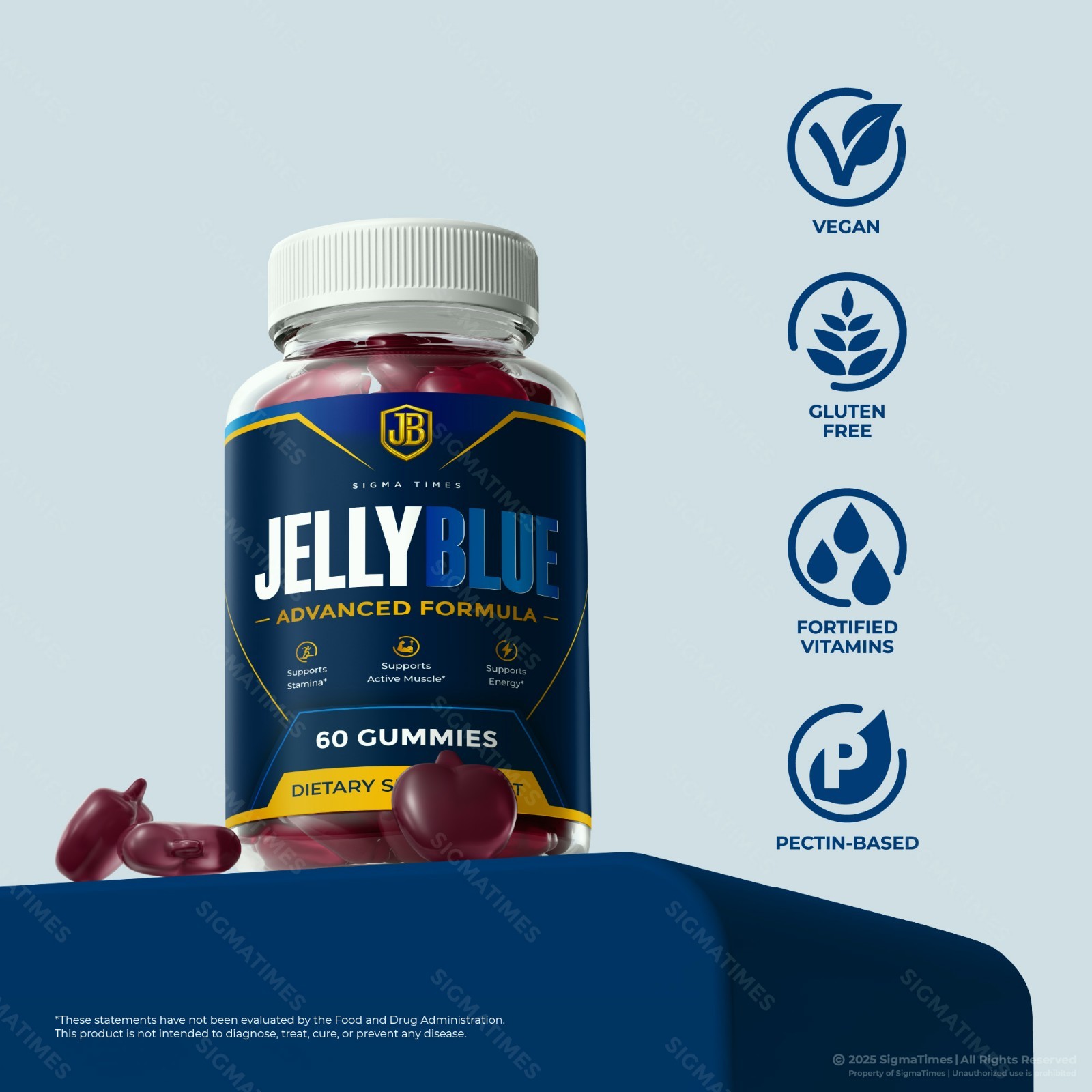 JellyBlue Gummies, Jelly Blue Gummy Supplement, Male Nutrition Support – 3 Pack