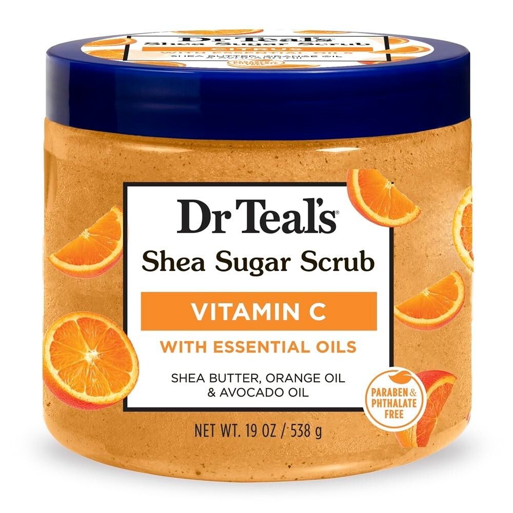 Dr Teal s Shea Sugar Body Scrub Citrus with Essential Oils & Vitamin C 19 oz