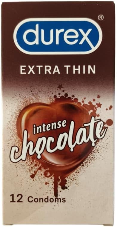 Durex Extra Thin Intense Chocolate Flavoured Condoms 12 Count NEW