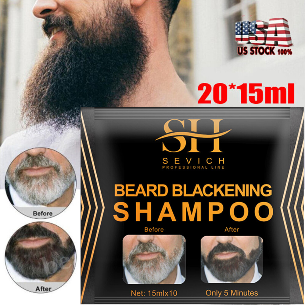 20pcs Sevich Men’s Beard Hair Colour Dye Tint Cream Moustache Blackening Shampoo