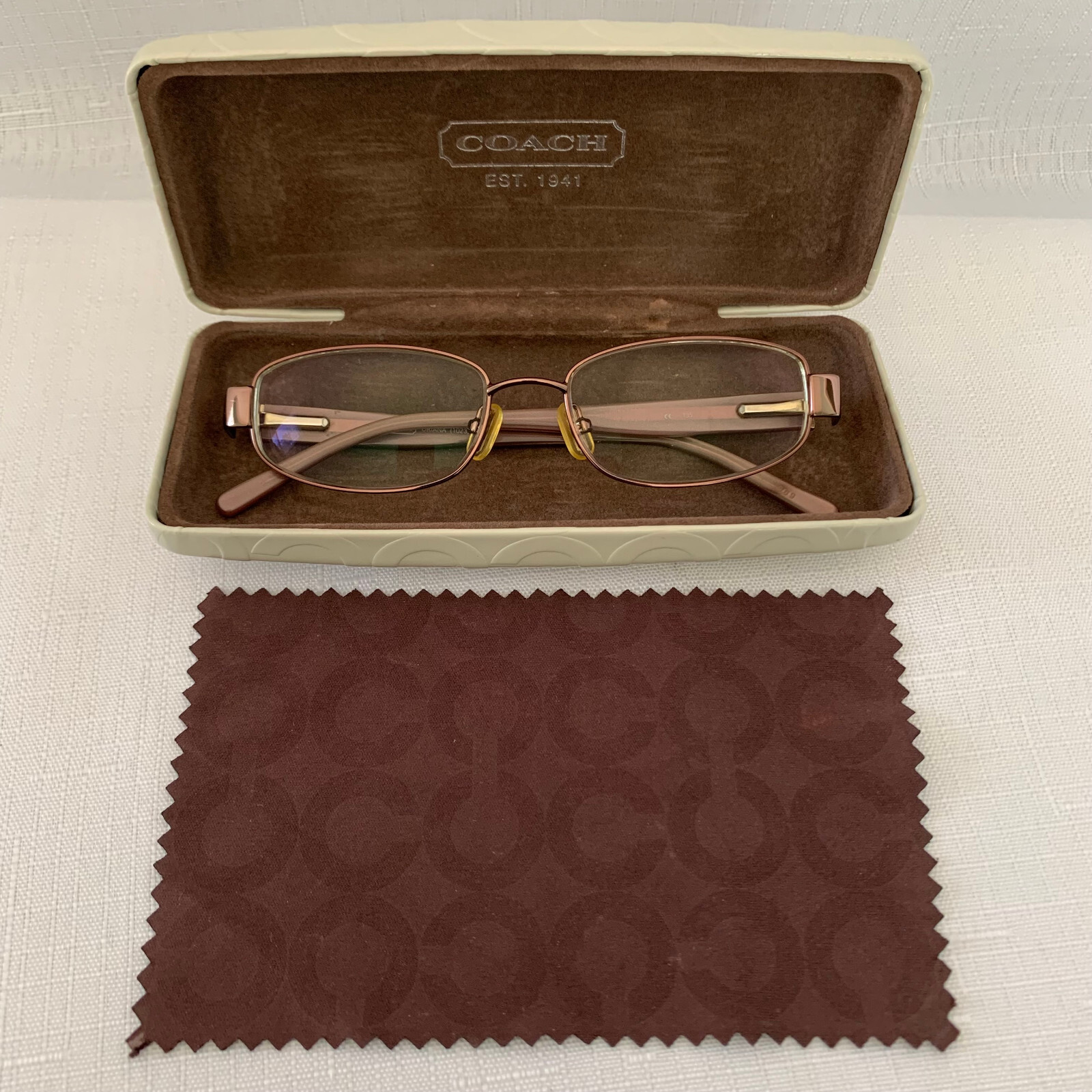 COACH Oriana 1023 Tan Pink Eyeglass Frames Only with Case