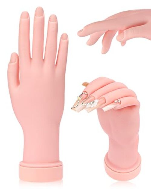Practice Hand for Acrylic Nails Soft Touch Mannequin Hand for 8.99 x 3.07in