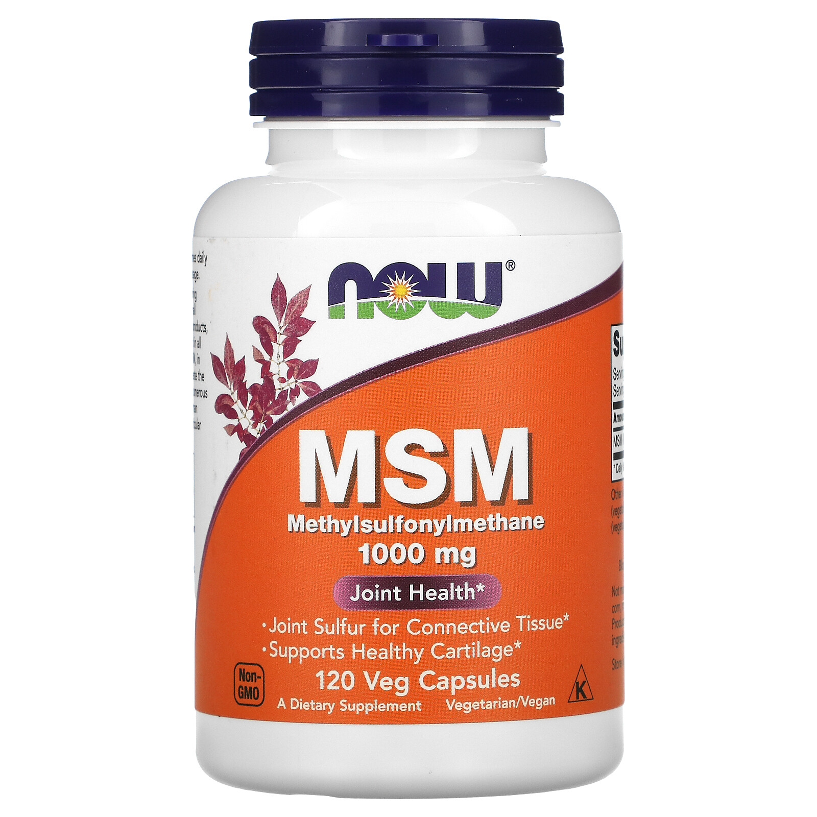 Now Foods MSM Methylsulfonylmethane 1 000 mg 120 Veg Capsules GMP Quality
