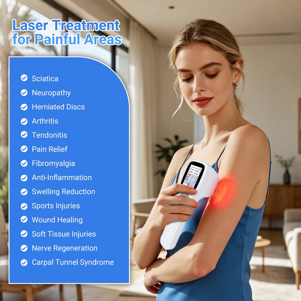 Handheld 2500mW LLLT Laser NIR Light Physiotherapy Device for Joints Pain Relief