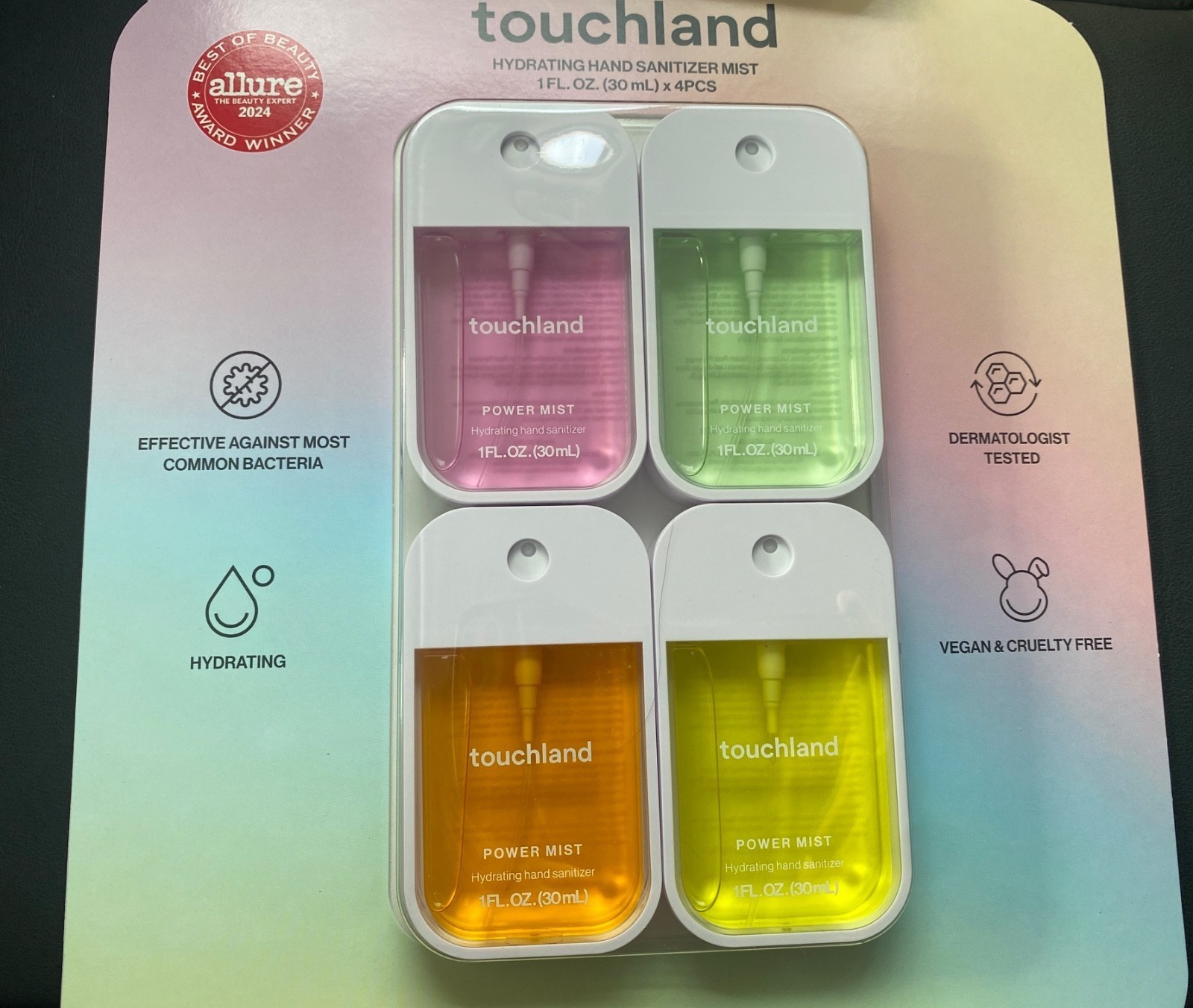 Touchland Power Mist Hydrating Hand Sanitizer Spray 1 fl oz (30 mL) x4PCs