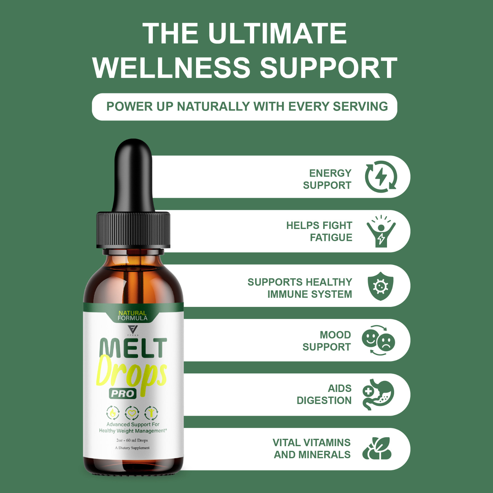 (5 Pack) Melt Drops Pro Supplement, Melt Drops Pro Weight Management (10oz)