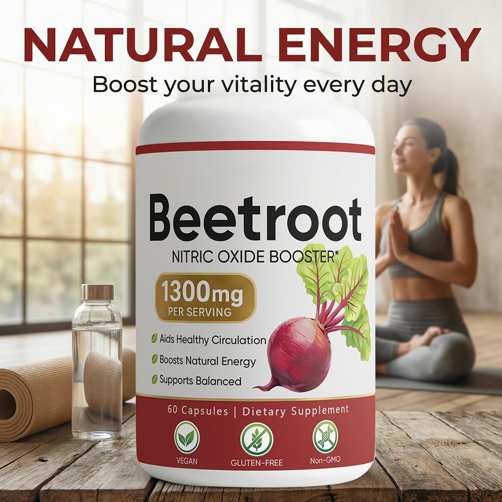 Root Beetroot – 1300mg, Lemeli Beet Lemeli Capsules Boost Vitality 60 Capsules